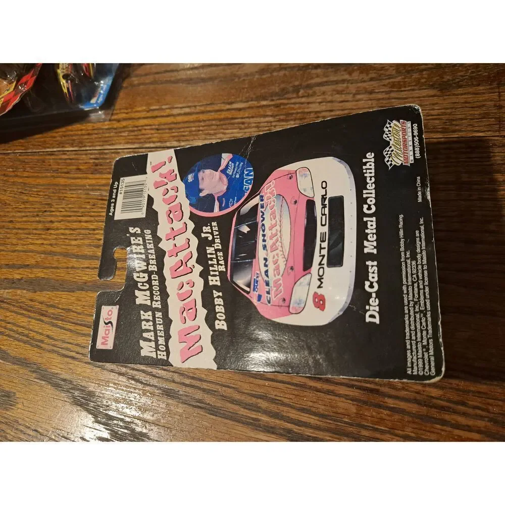 1999 NASCAR Mark McGwire #8 Mac Attack Bobby Hillen Jr 1:64 Die-Cast in Package